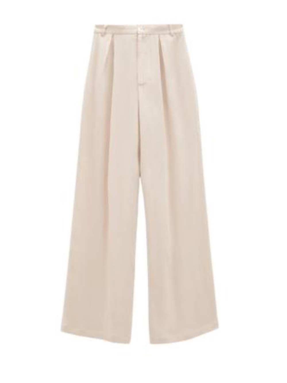 Zara Wide-Leg High-Waist Cream Trousers Small